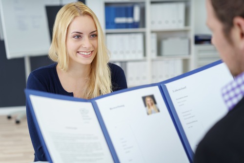 woman in interview