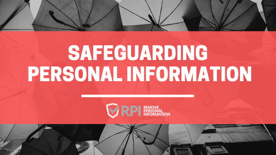 a group of umbrellas with the words safeguarding personal information.